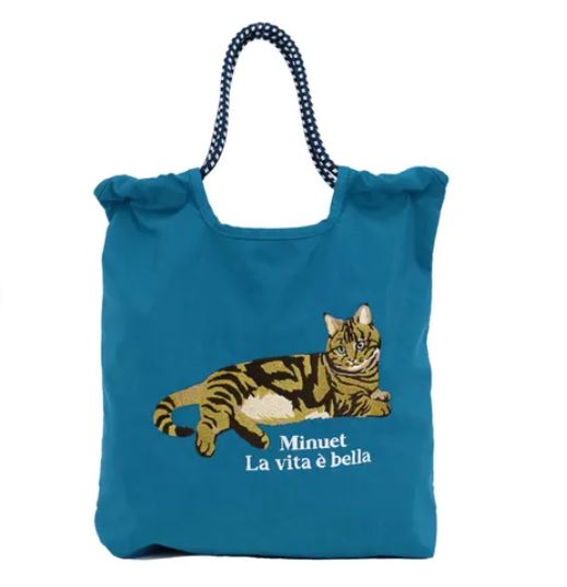 日本貓刺繡手提袋