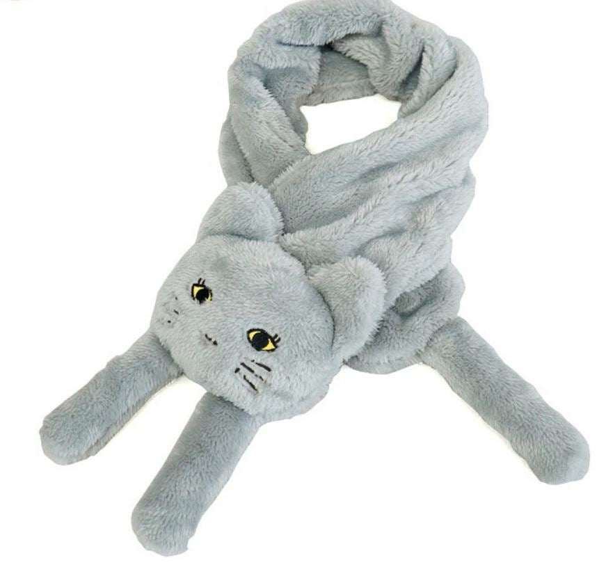 日本立體毛絨貓圍巾