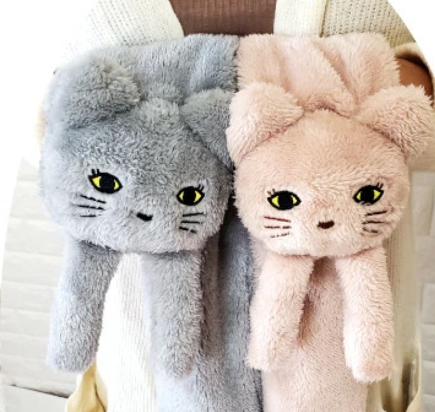 日本立體毛絨貓圍巾