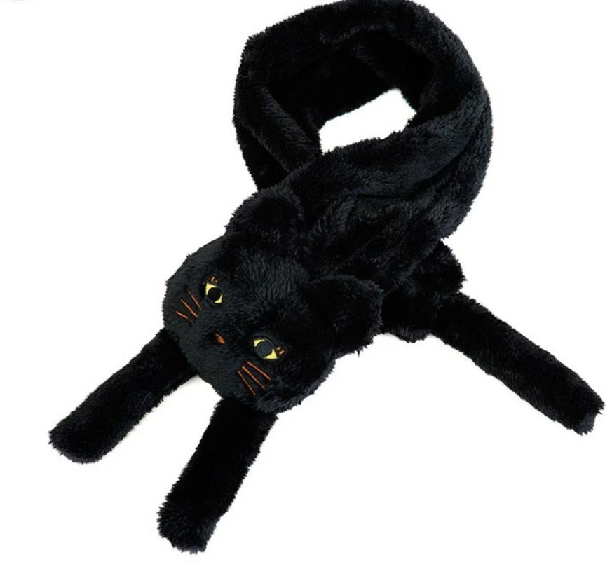 日本立體毛絨貓圍巾