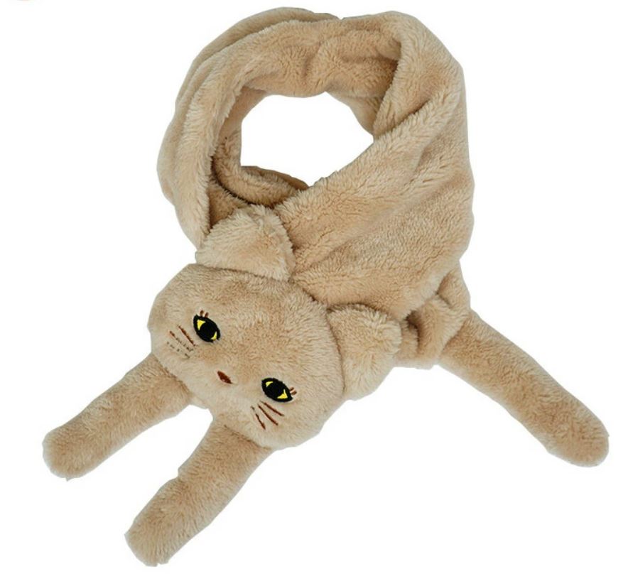 日本立體毛絨貓圍巾