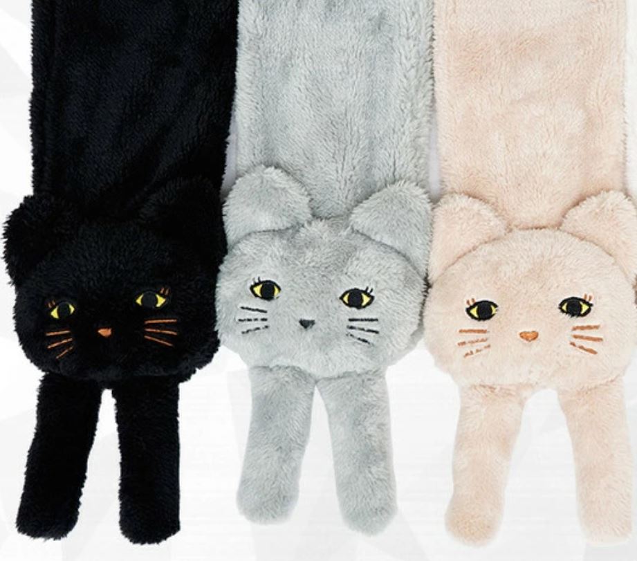 日本立體毛絨貓圍巾