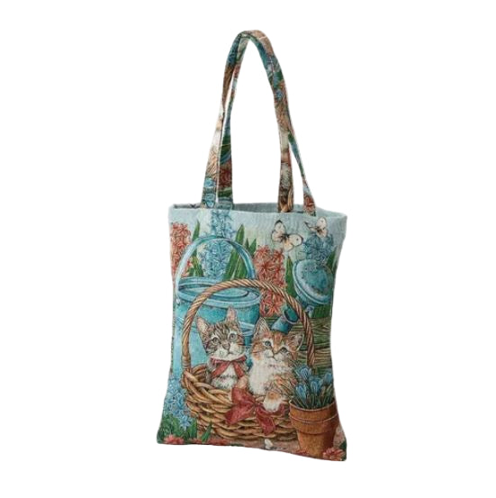 日本提花貓咪印花手提袋