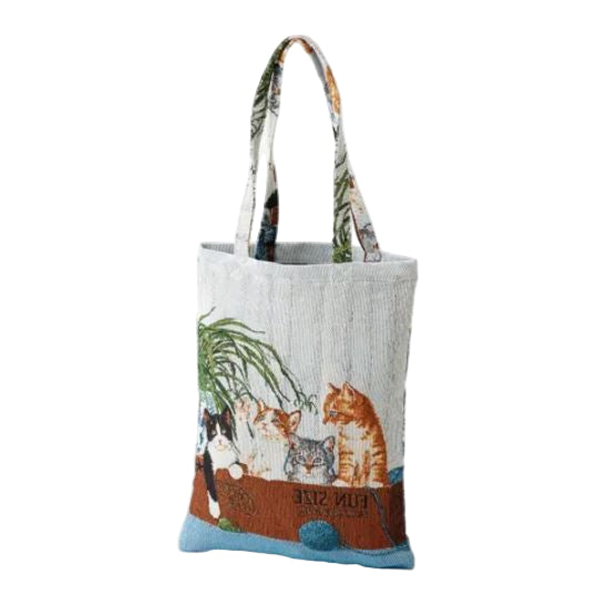 日本提花貓咪印花手提袋