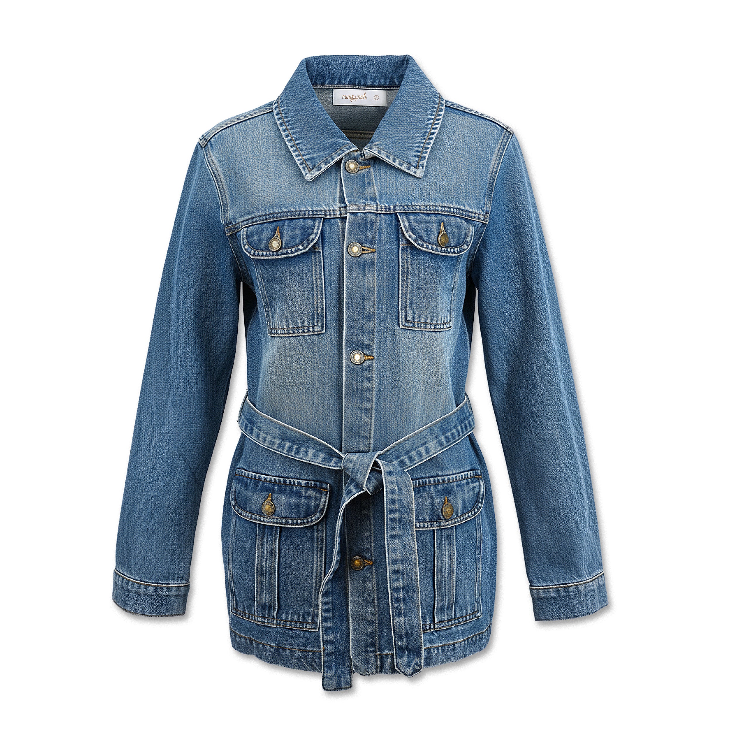 日系女裝牛仔長身外套