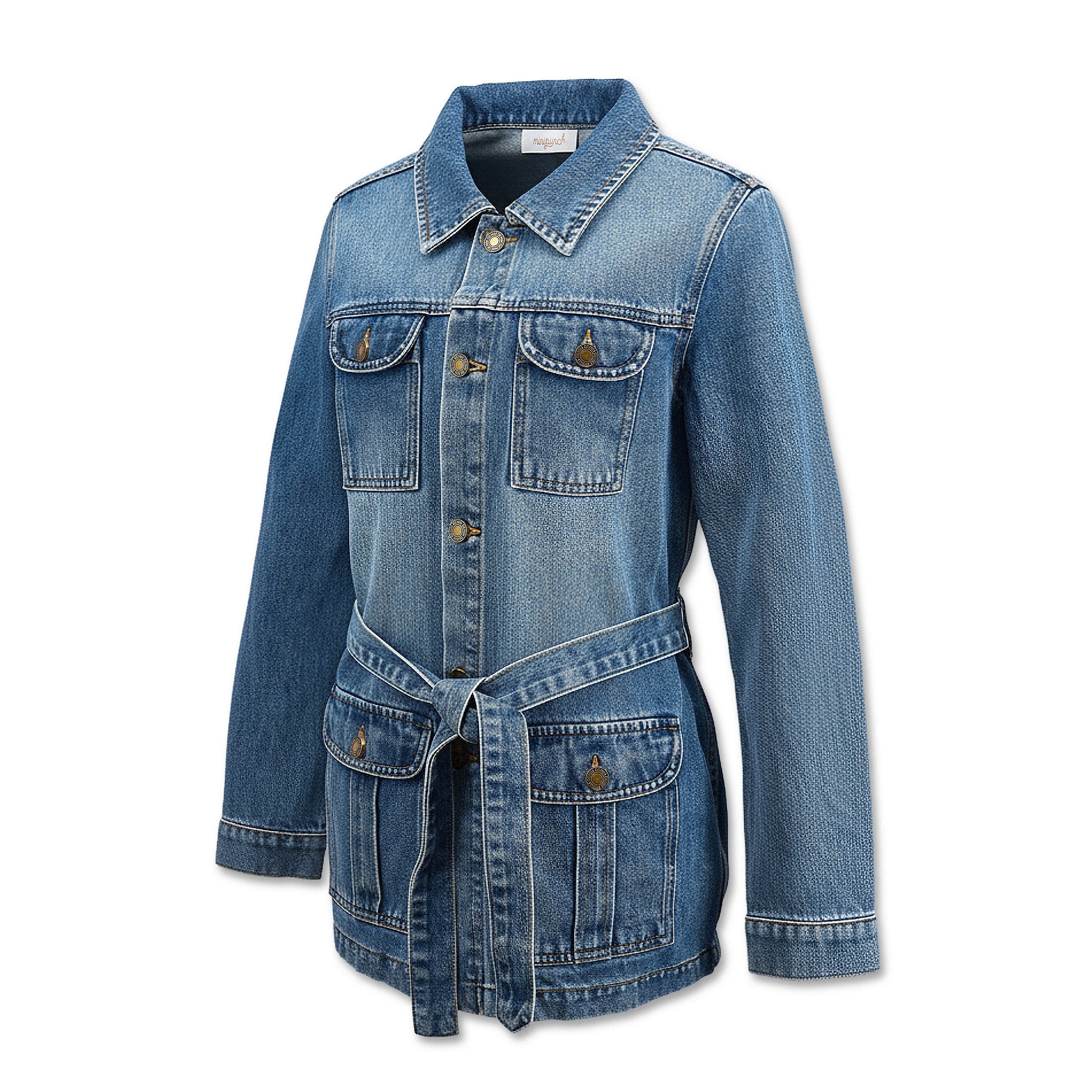 日系女裝牛仔長身外套