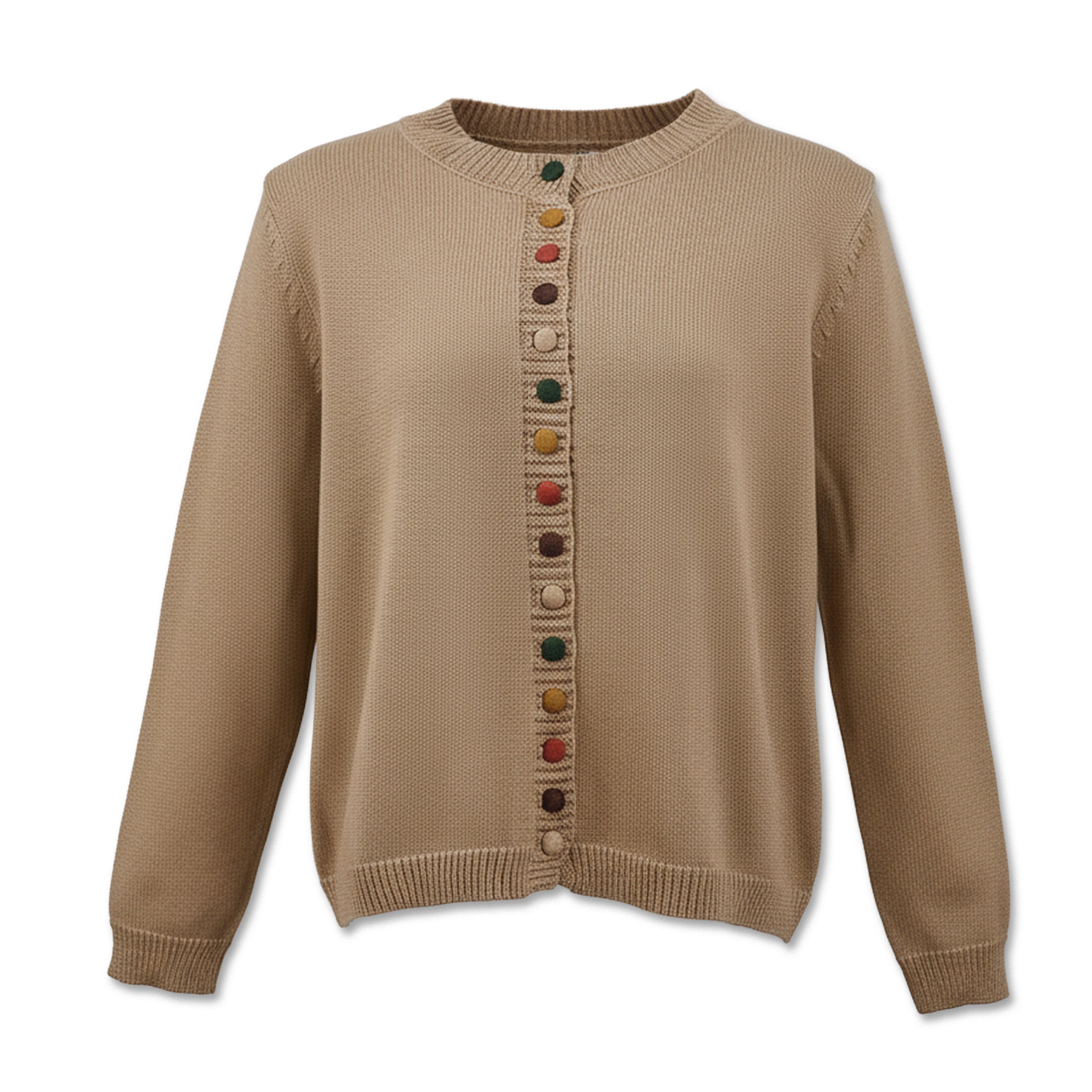 日系女裝彩色鈕扣針織外套