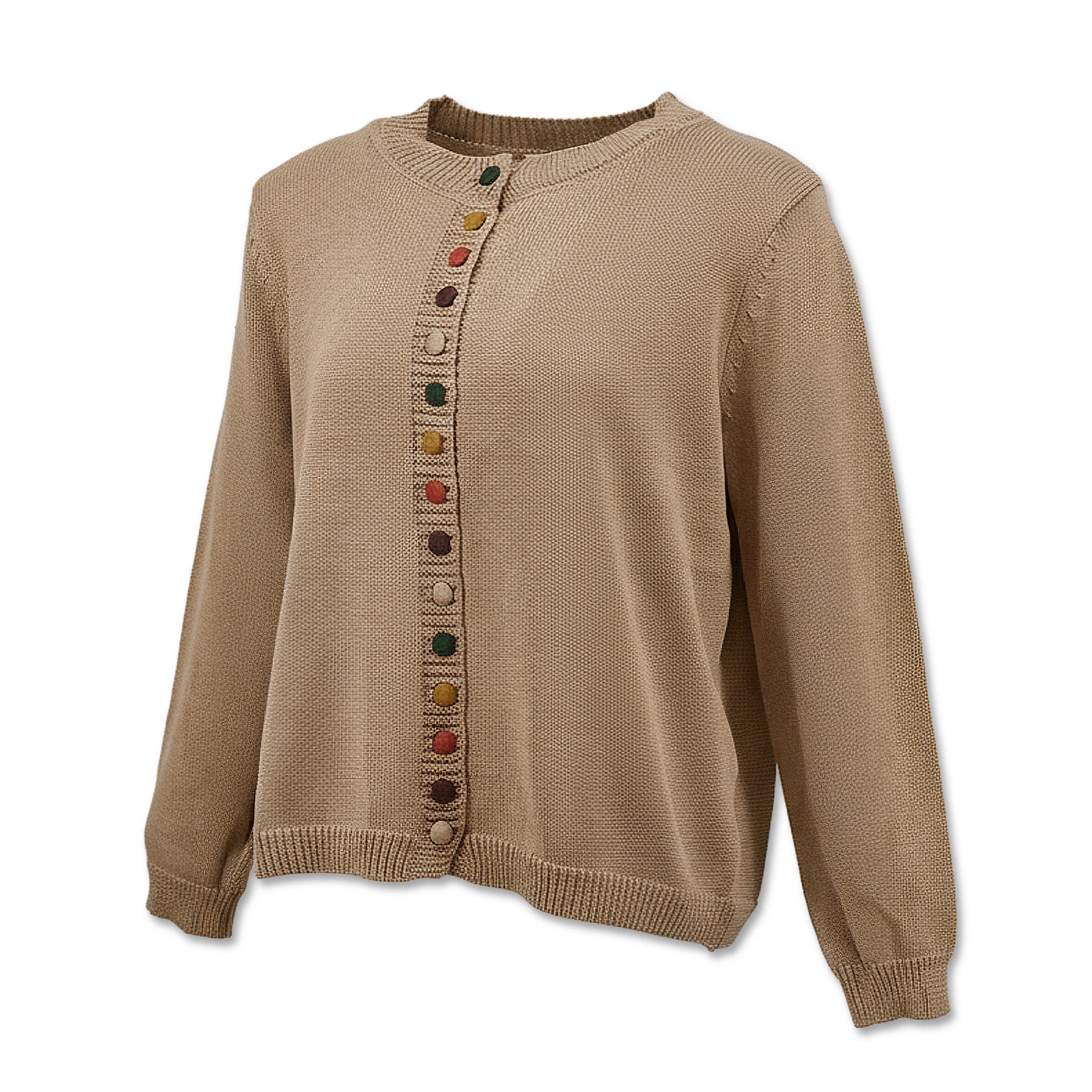 日系女裝彩色鈕扣針織外套