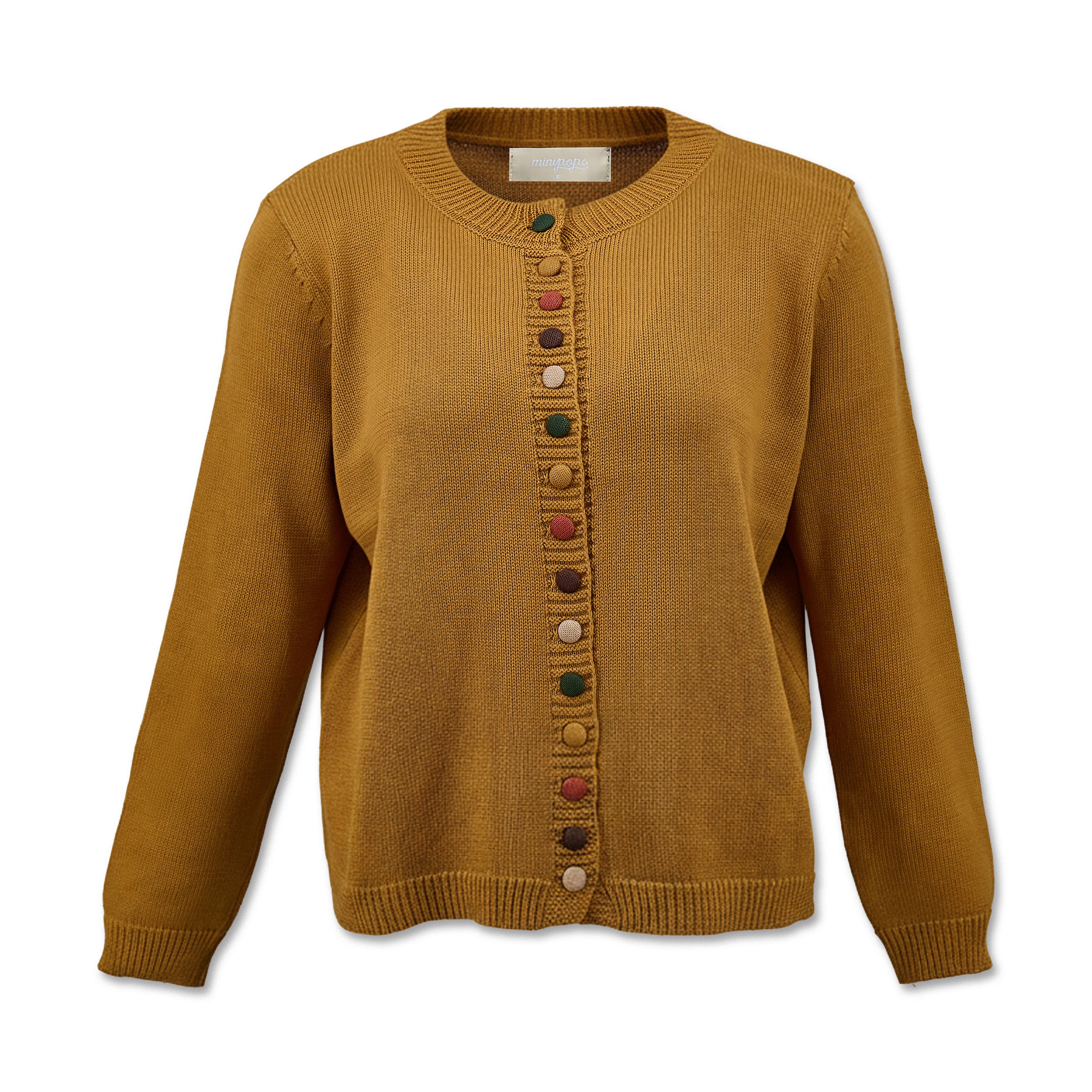 日系女裝彩色鈕扣針織外套