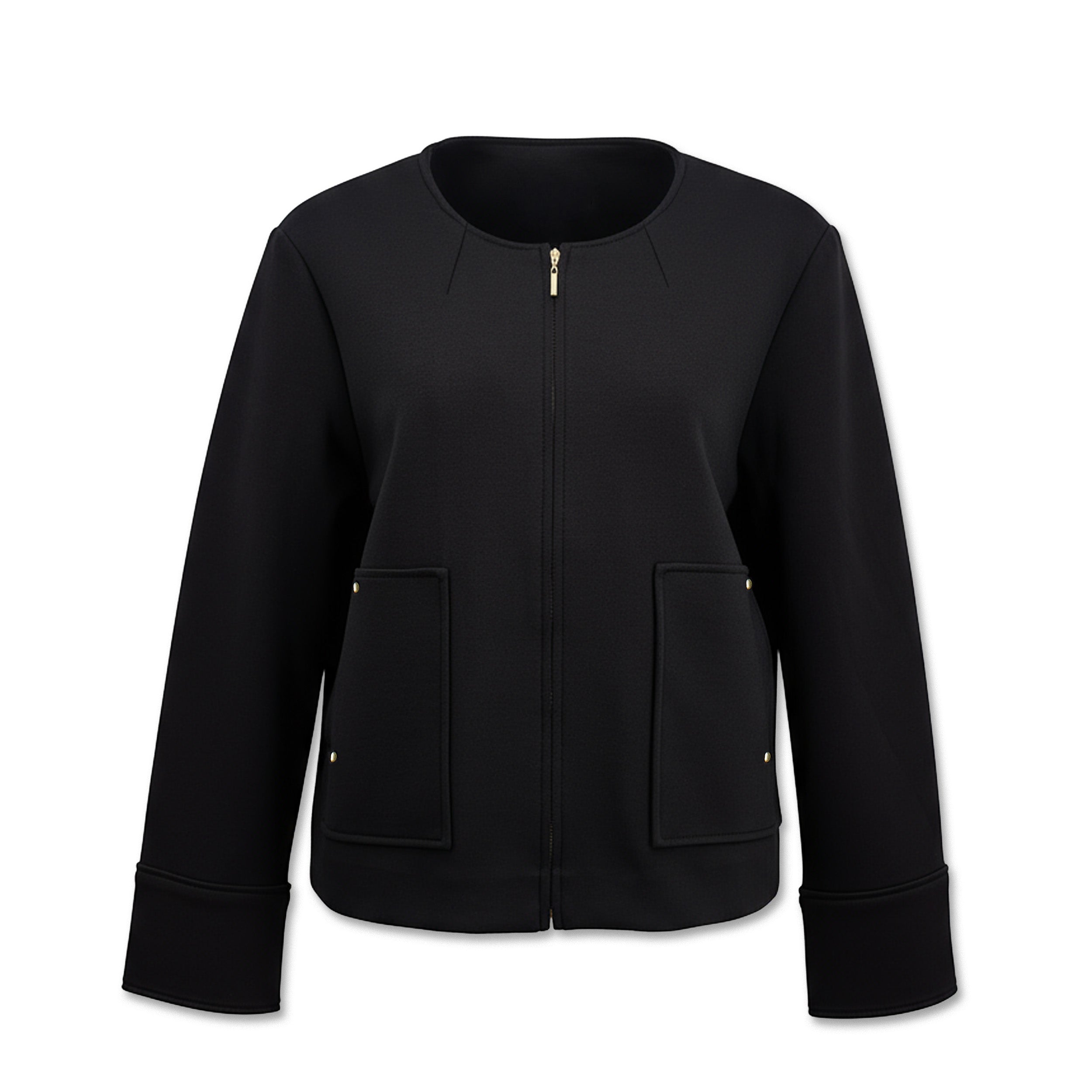 日本女裝圓領拉鏈外套